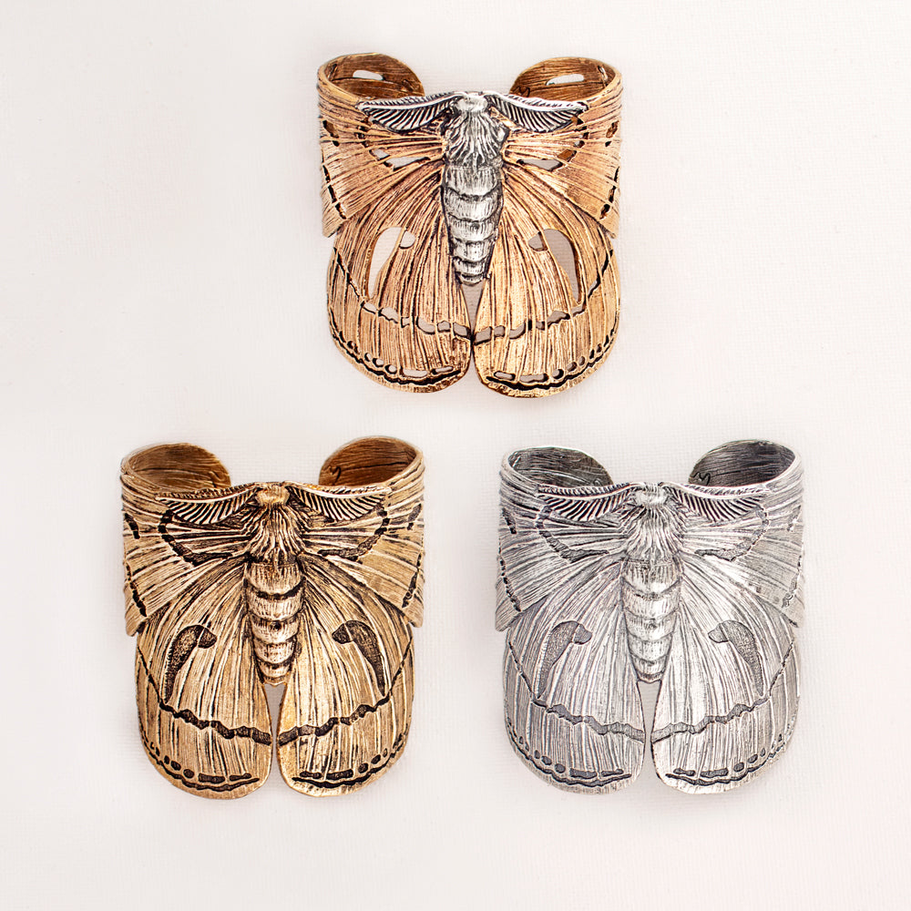 Majestic Moth Cuff in Silver