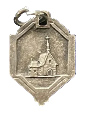 Vintage Medal Virgin Mary Blue Enamel v131