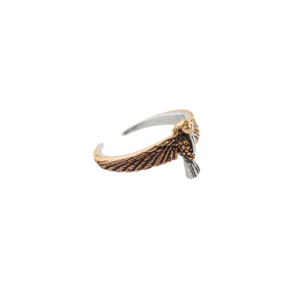 Hummingbird Ring in Bronze & Silver