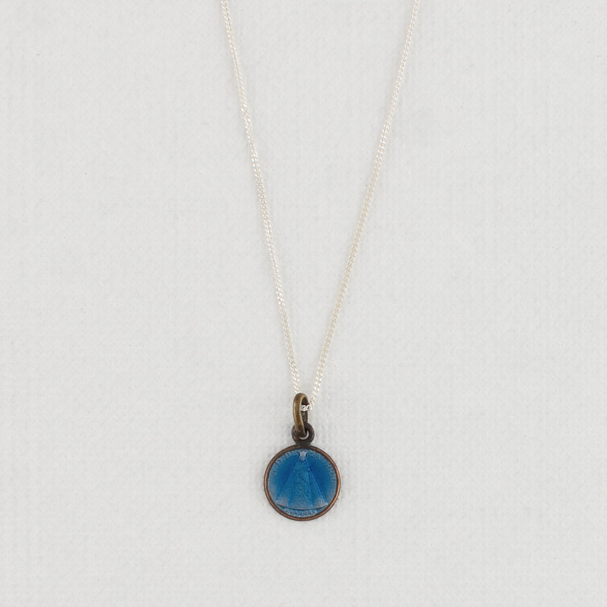 Vintage Medal Notre Dame De Hal Blue Enamel v19