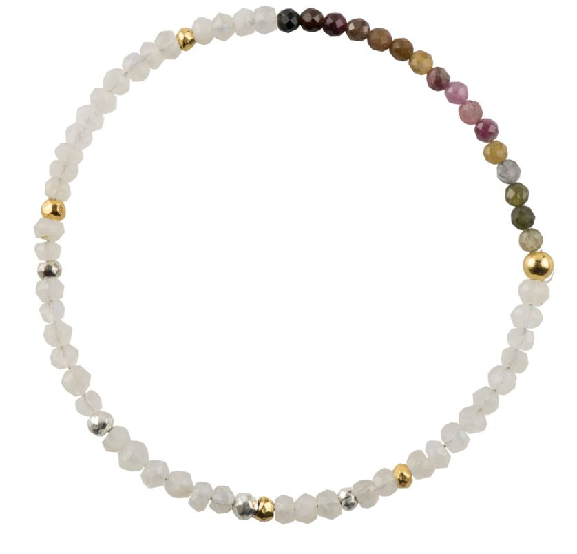 Pyrite's Booty Bracelet in Moonstone and Multicolor Tourmaline