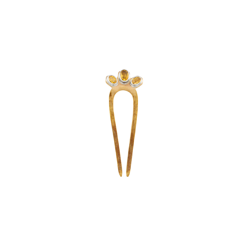 Citrine Empire Hair Pin - Small