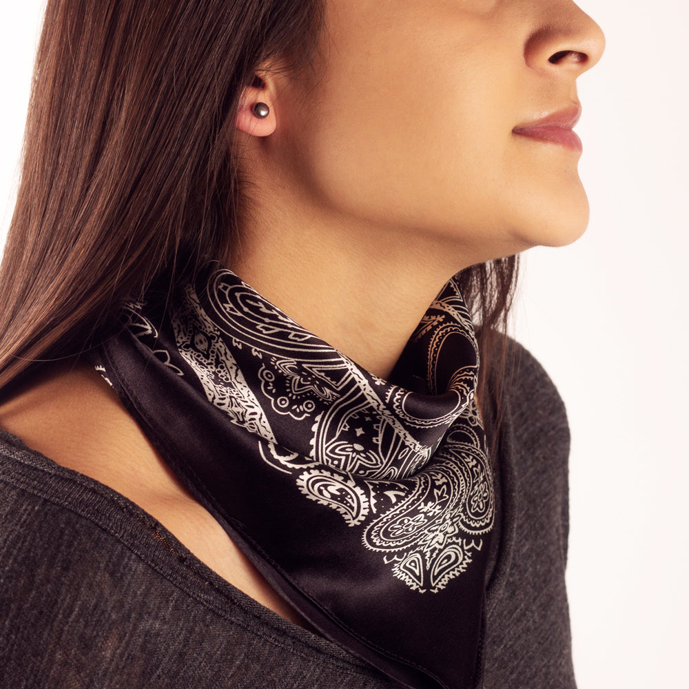 Silk Bandana in Black