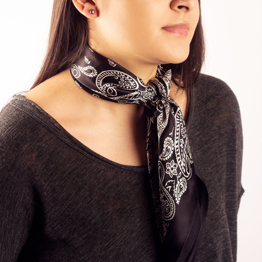 Silk Bandana in Black