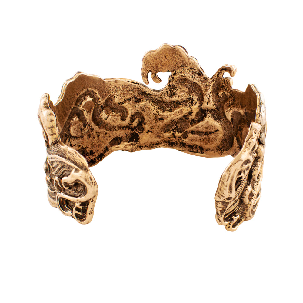 Waves of Joy Cuff Bracelet in Bronze with Silver Accents