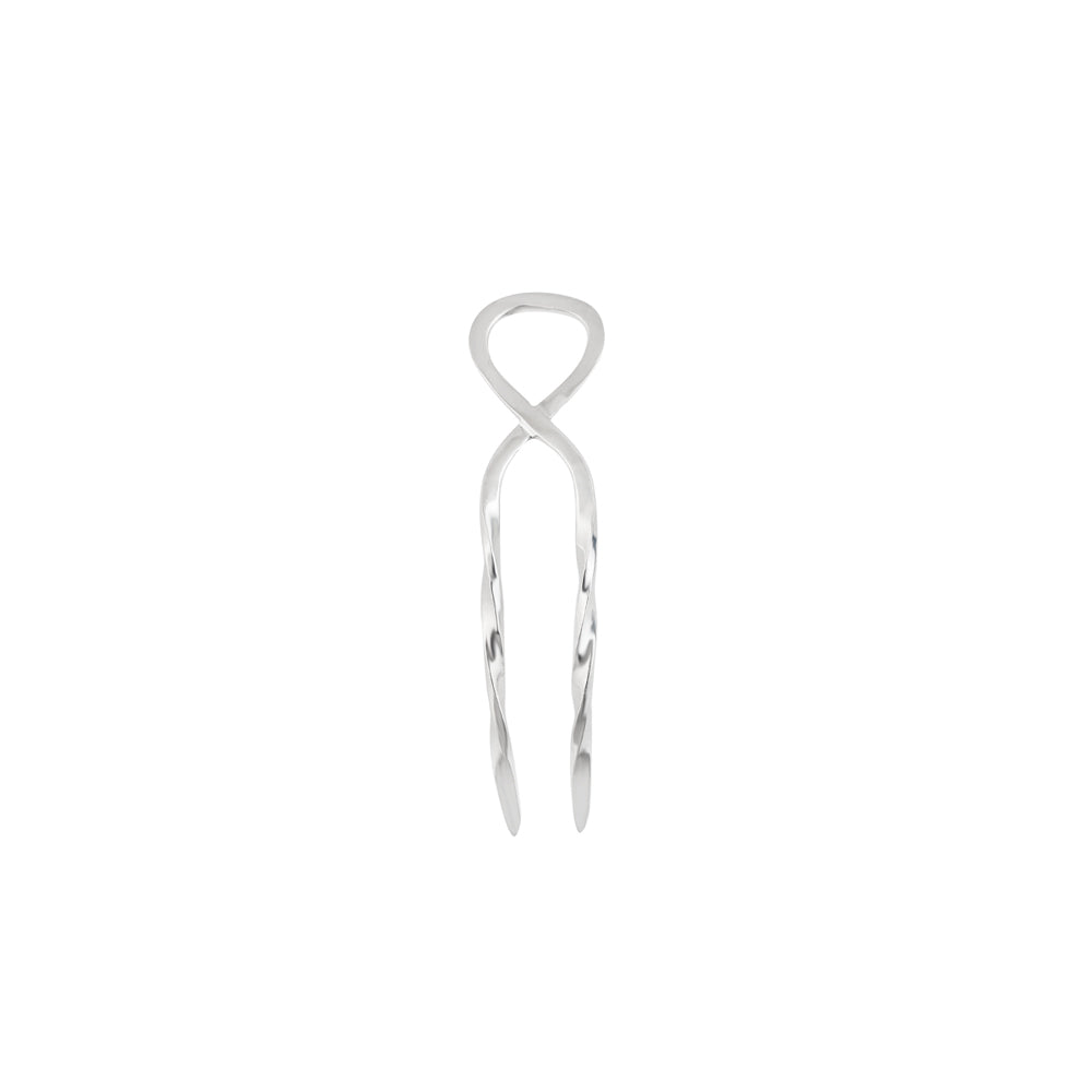 Twisted Hourglass Hair Pin - Silver- Small - FINAL SALE