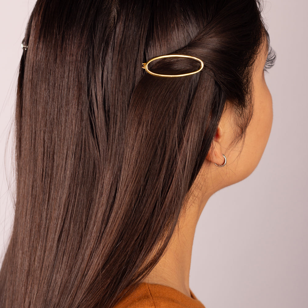 Oval Barrette in Bronze