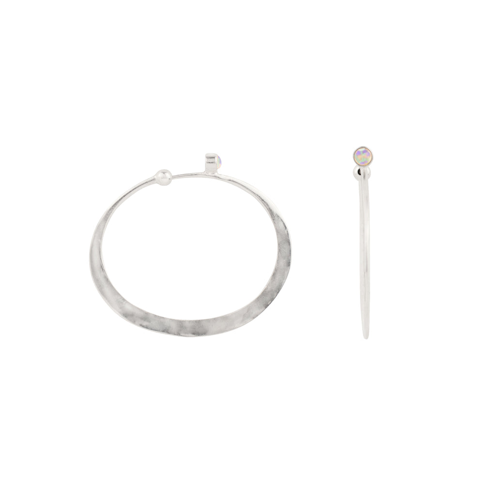 Illusion Hoops in Opal & Silver - Large - FINAL SALE