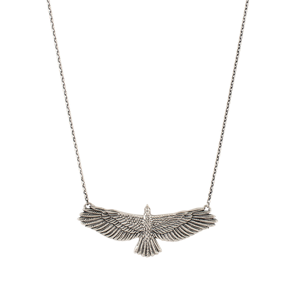 Happy Hawk Necklace in Silver