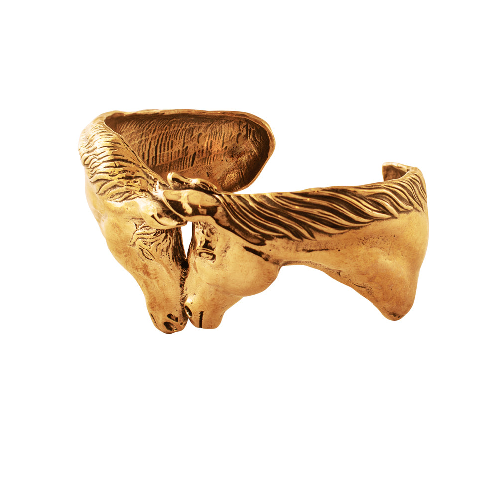 Horse Kisses Cuff in Bronze