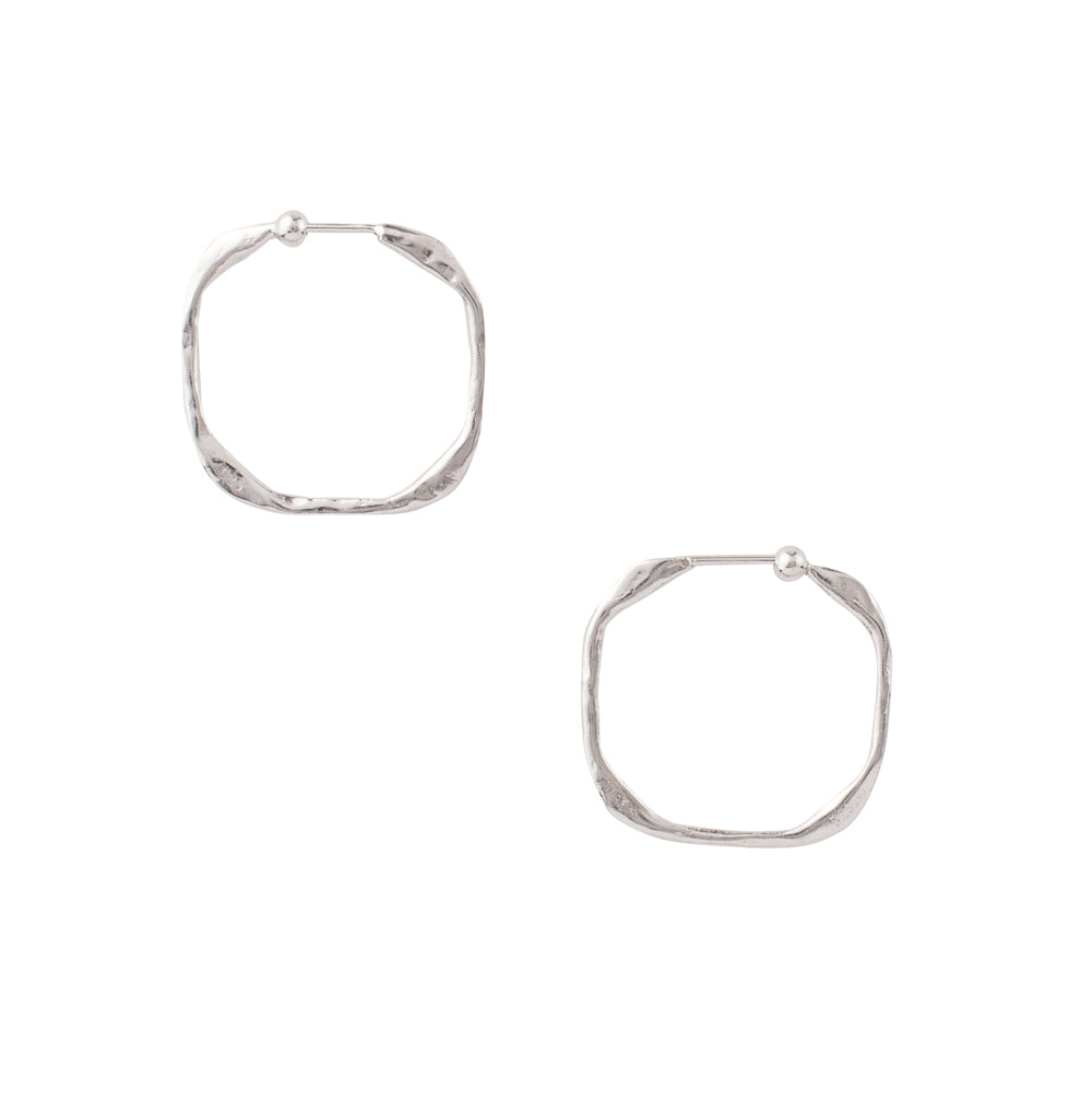 Square Up Hoops in Silver - 1"
