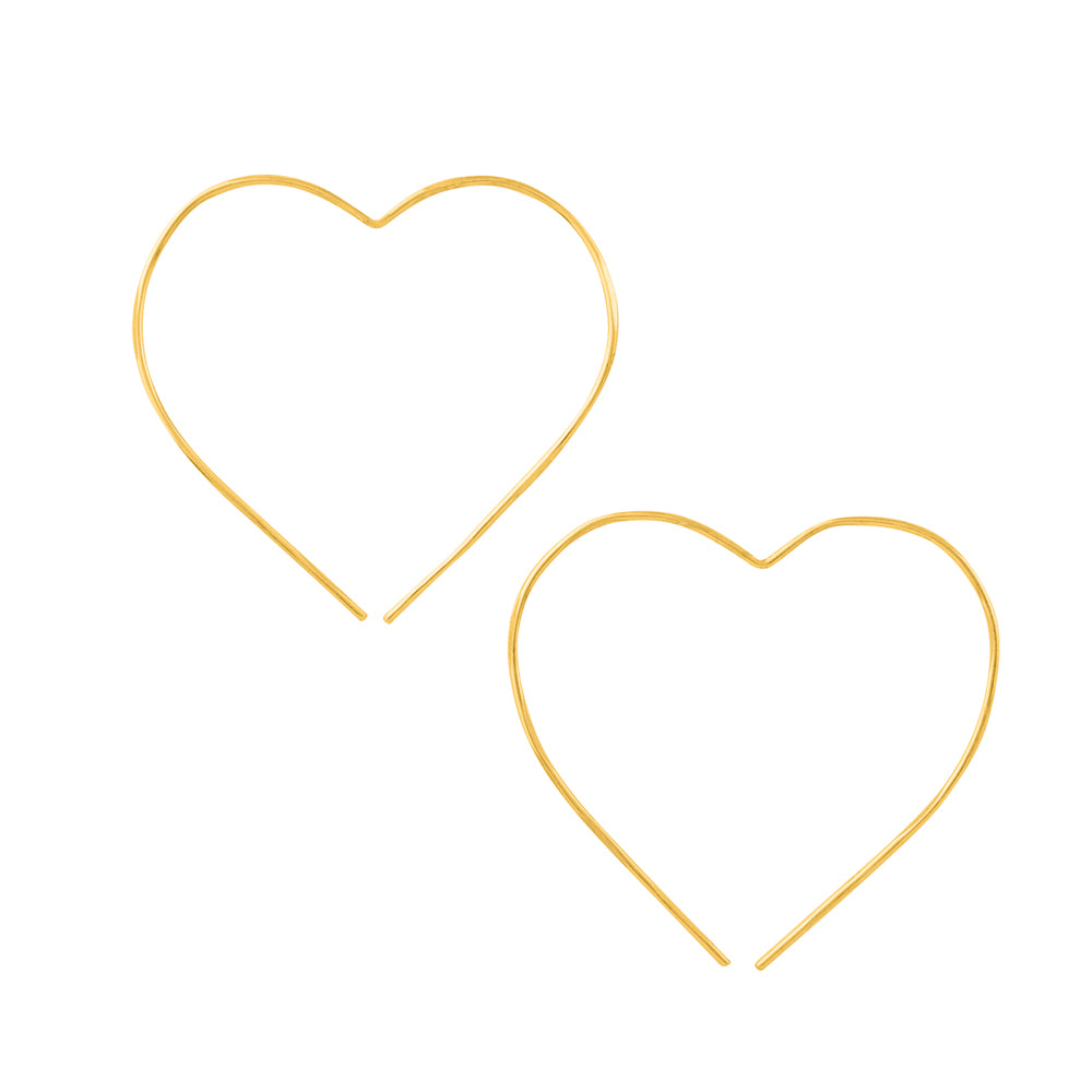 Heart Threader Hoop in Gold - 1 1/2" - FINAL SALE