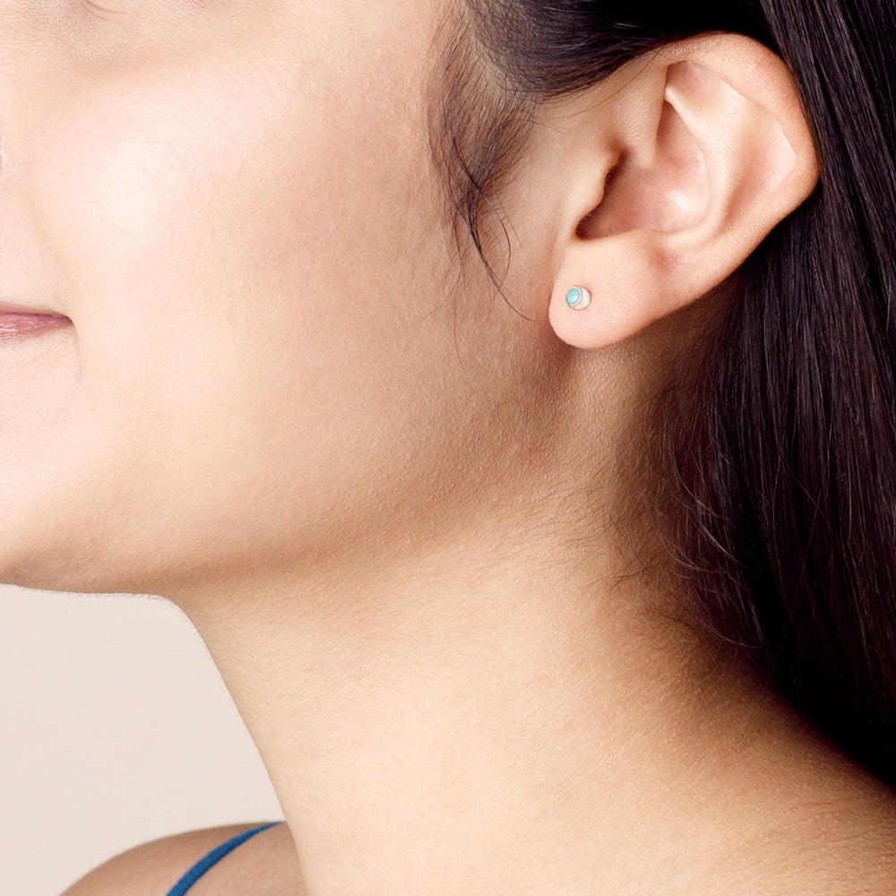 Venus Studs in Turquoise & Silver