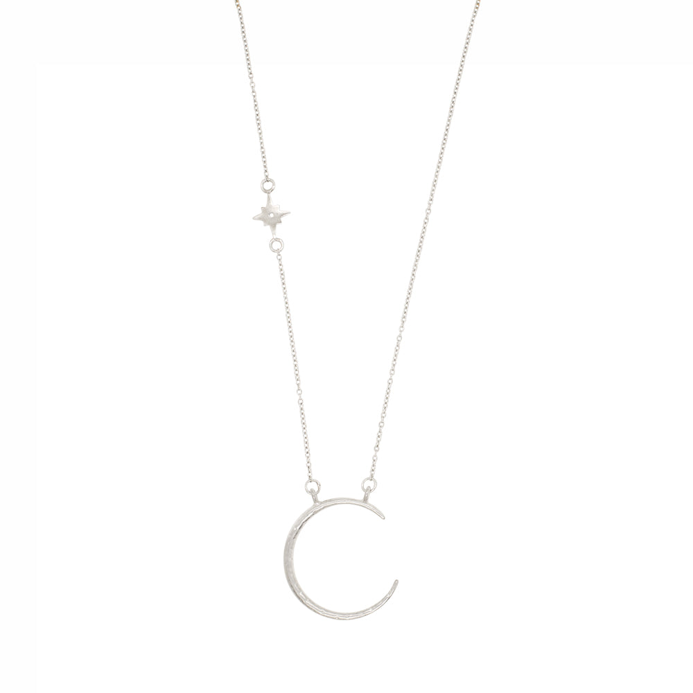 Crescent Moon Necklace in Silver - FINAL SALE