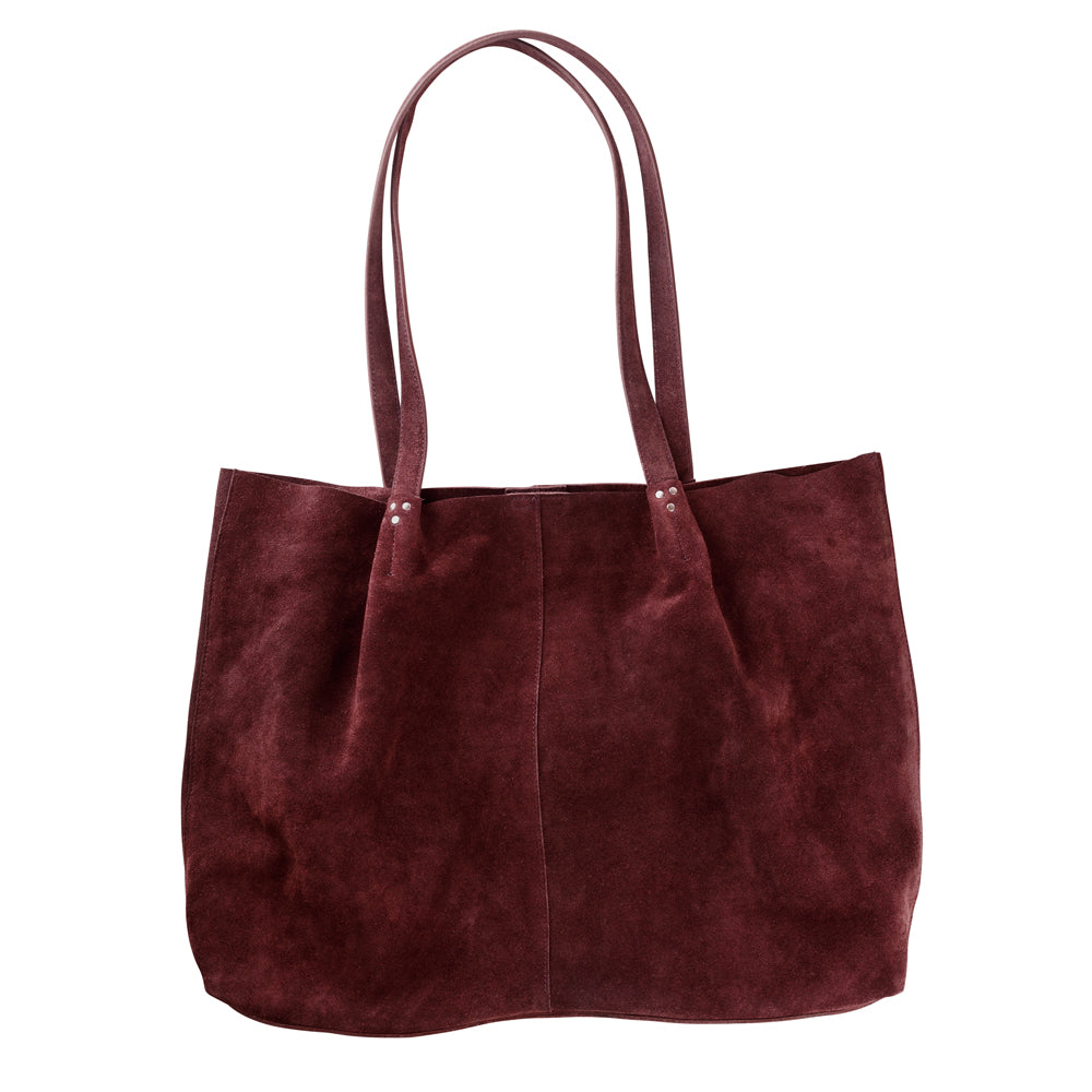 Super Slouch Tote in Pinot Suede