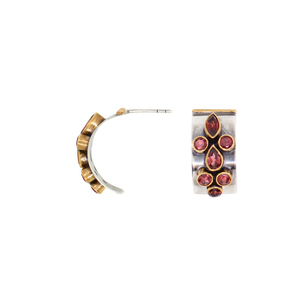 Garnet Crescent Post Hoops