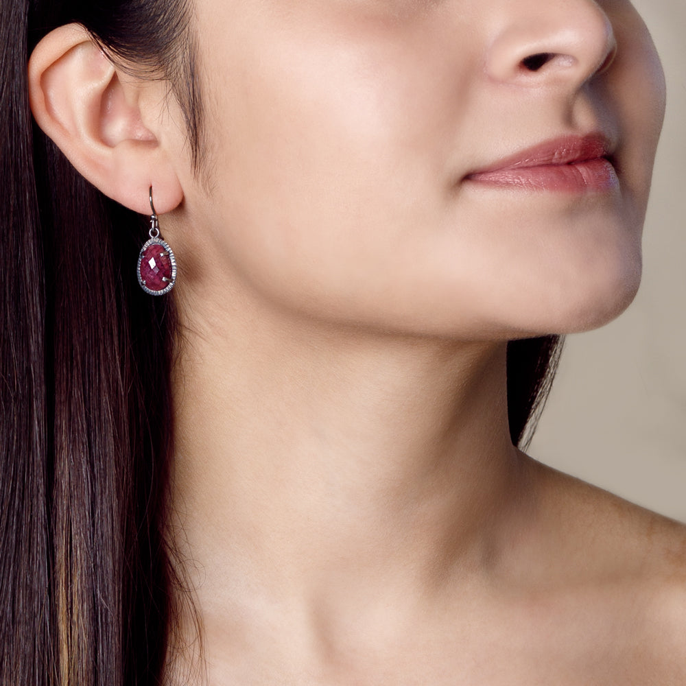 Dark & Lovely Earrings in Ruby