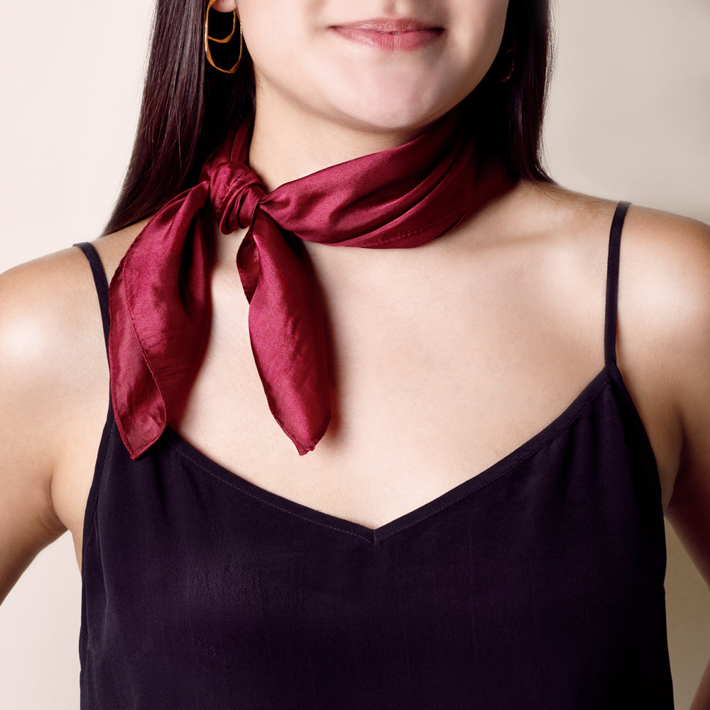 Elemental Silk Scarf in Rioja Red