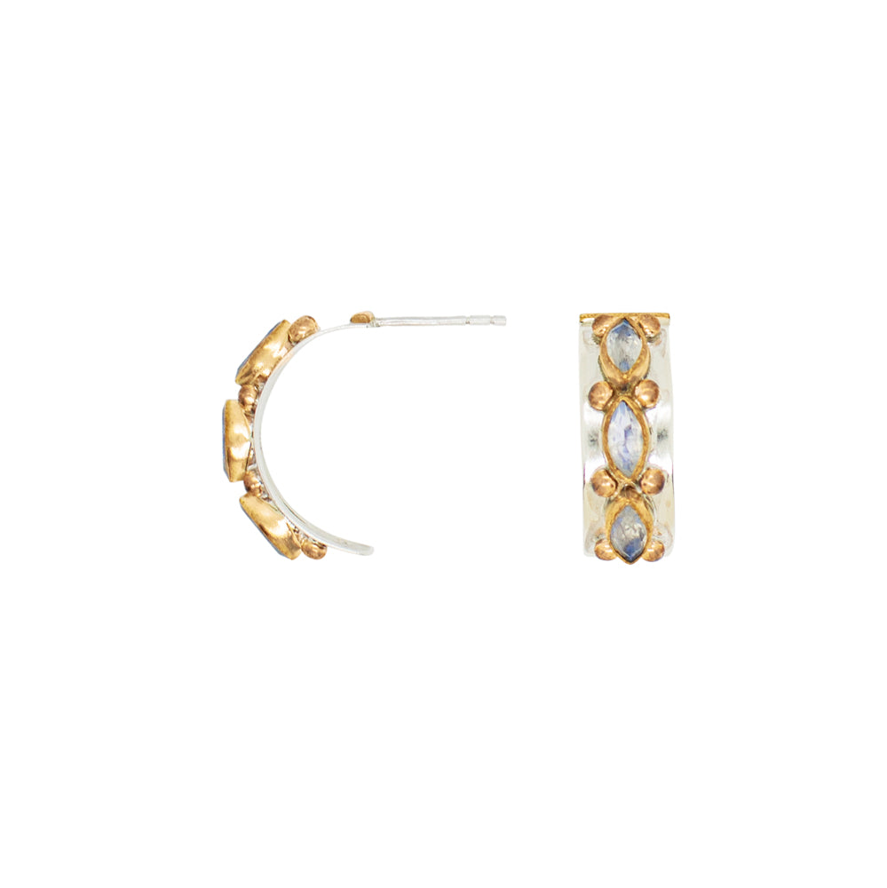 Moonstone Crescent Post Hoops