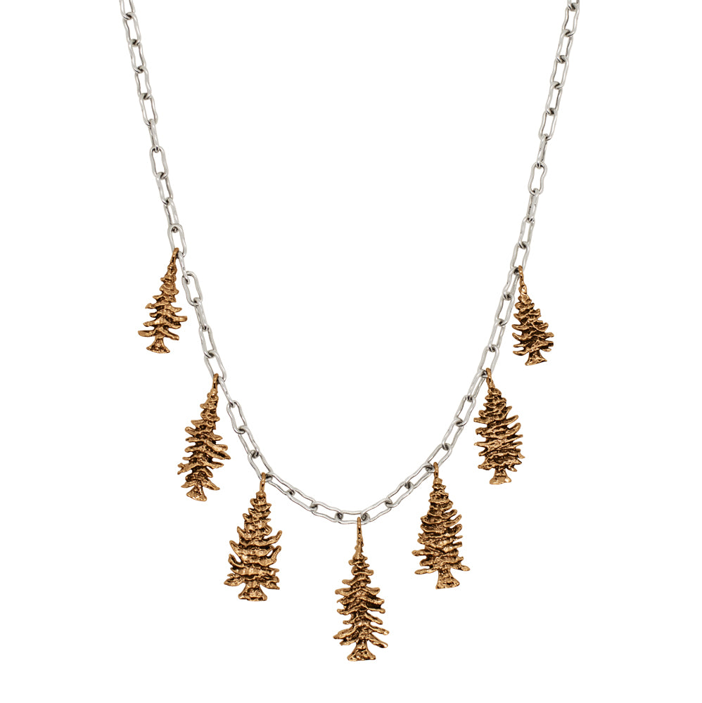 Through the Trees Necklace in Bronze & Silver