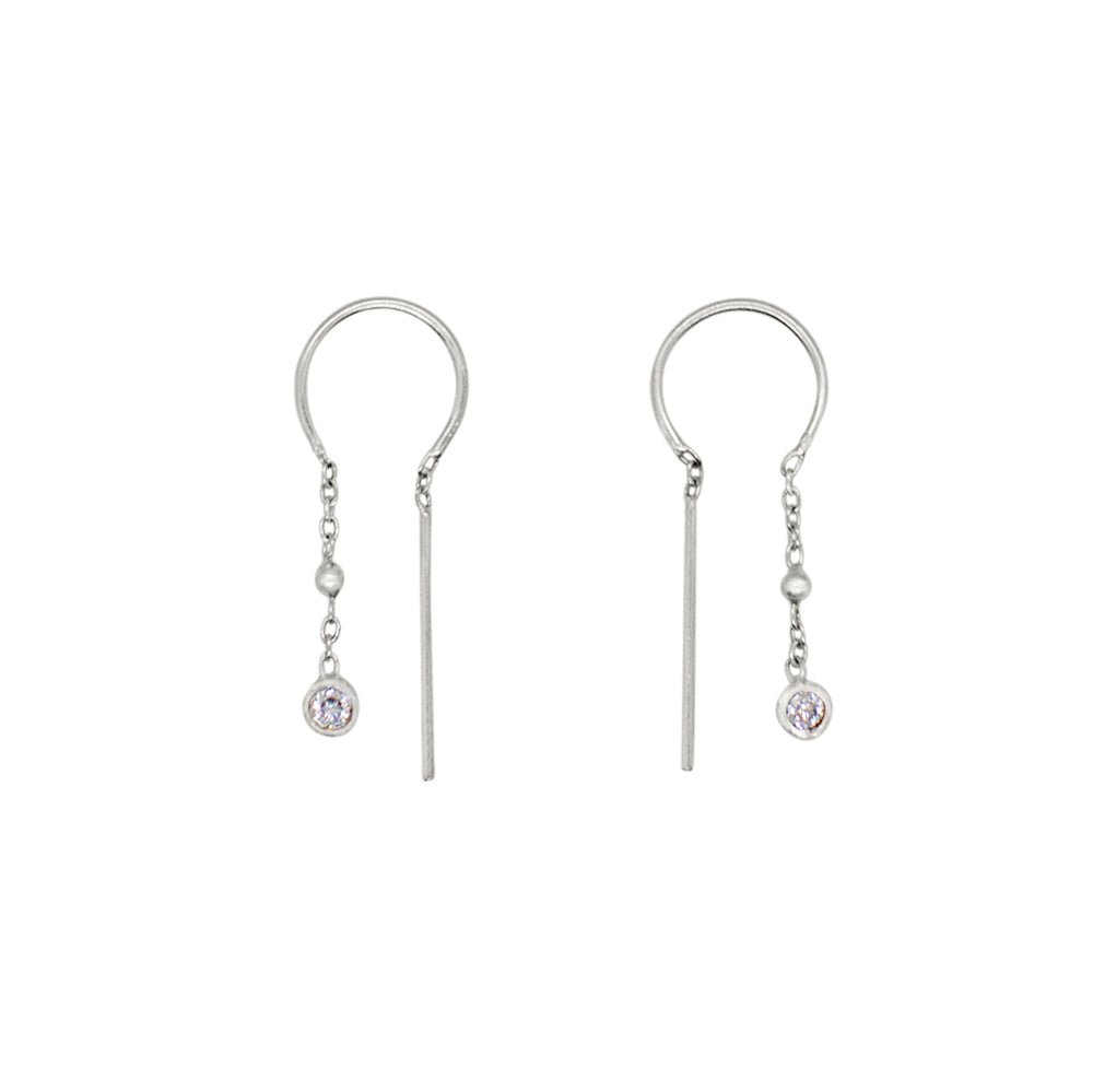 Stardust Dancer Threaders in Silver - Bottom Stone