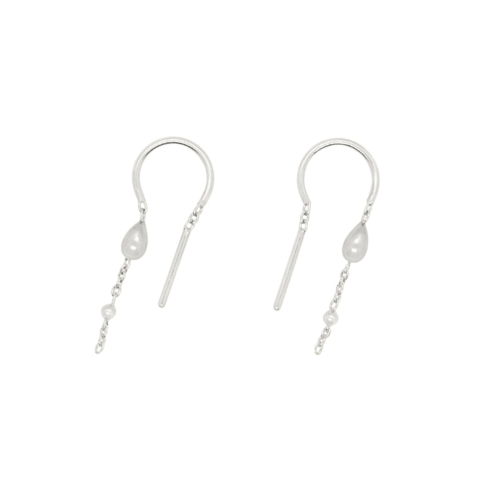 Teardrop Dancer Threaders in Silver - Top Teardrop