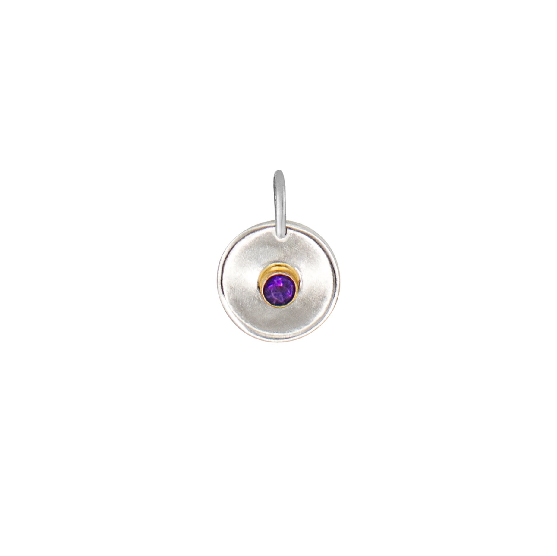 Natural Talent Birthstone Charm Pendant in Silver - February/ Amethyst