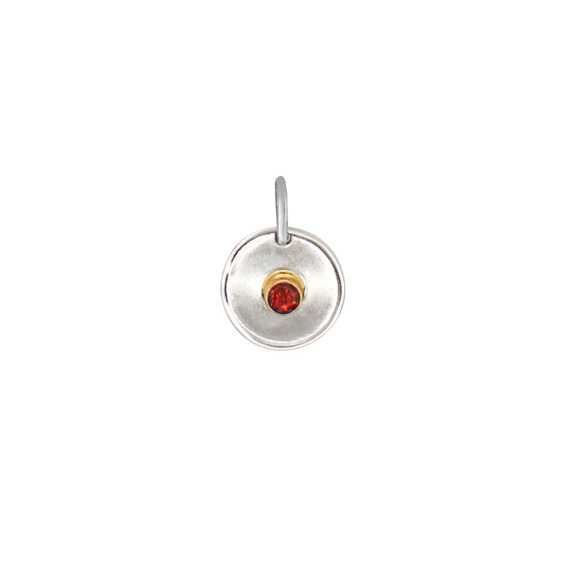 Natural Talent Birthstone Charm Pendant in Silver - January/ Garnet