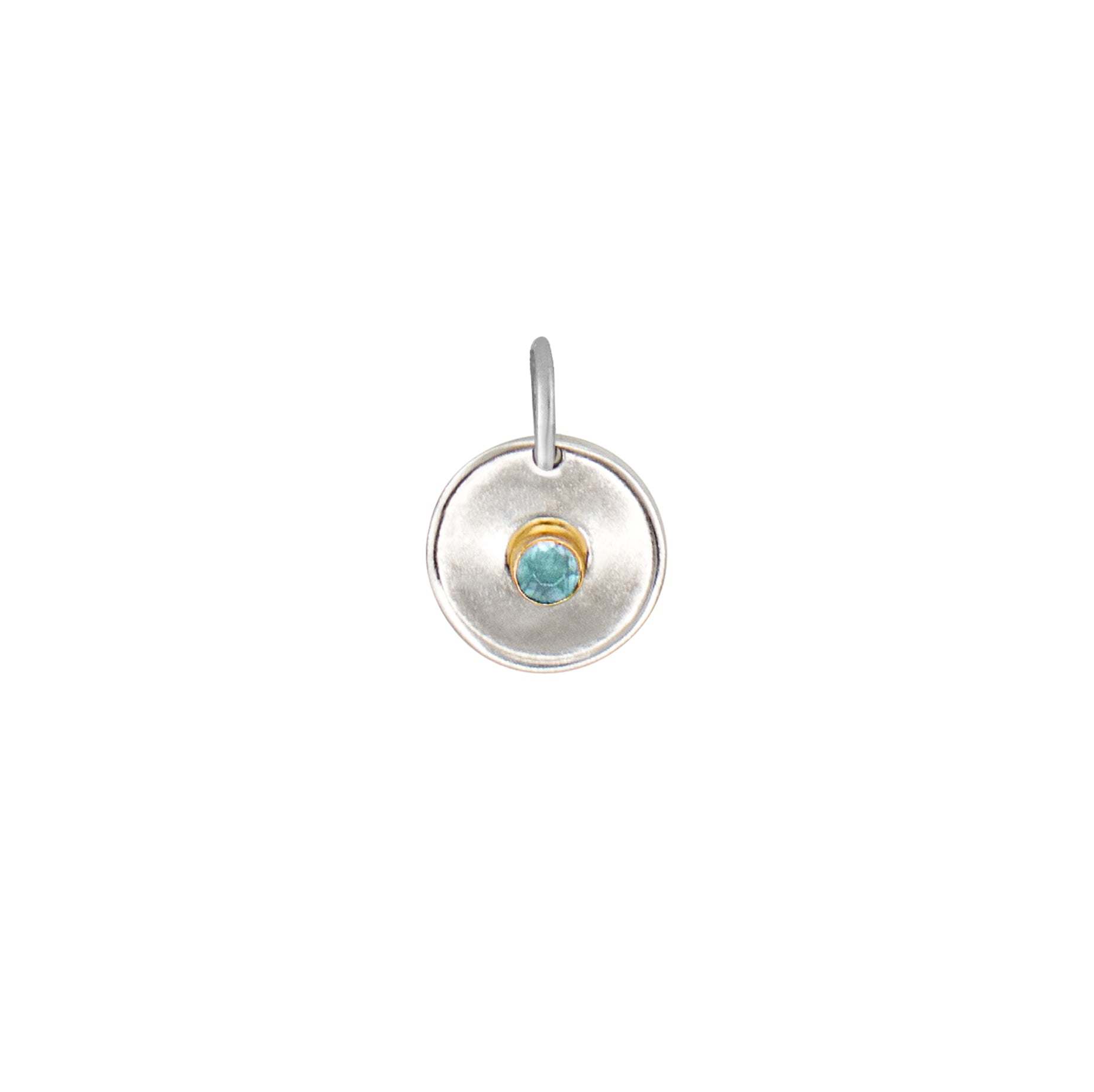 Natural Talent Birthstone Charm Pendant in Silver - March/ Aquamarine