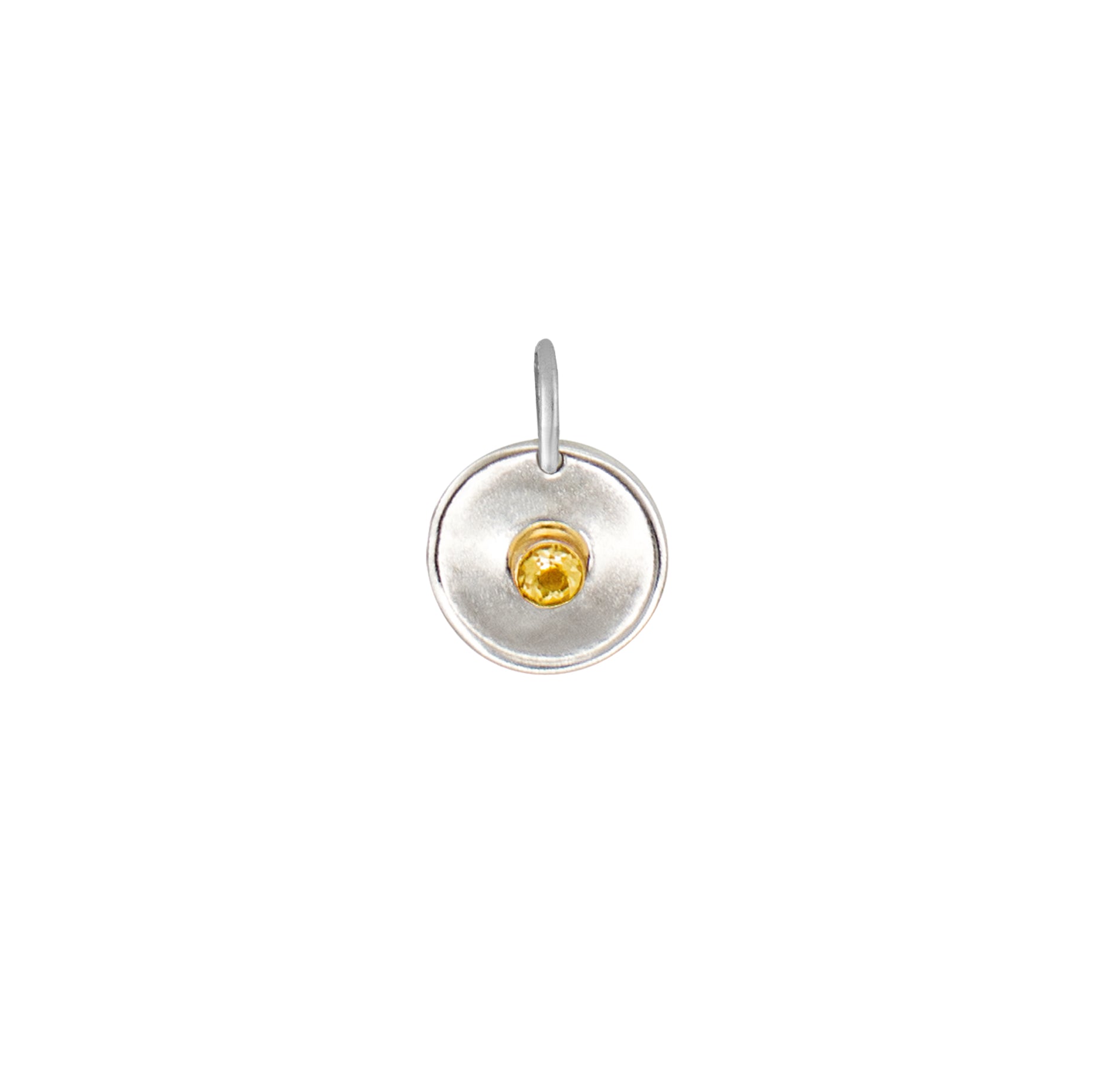 Natural Talent Birthstone Charm Pendant in Silver - November/ Citrine