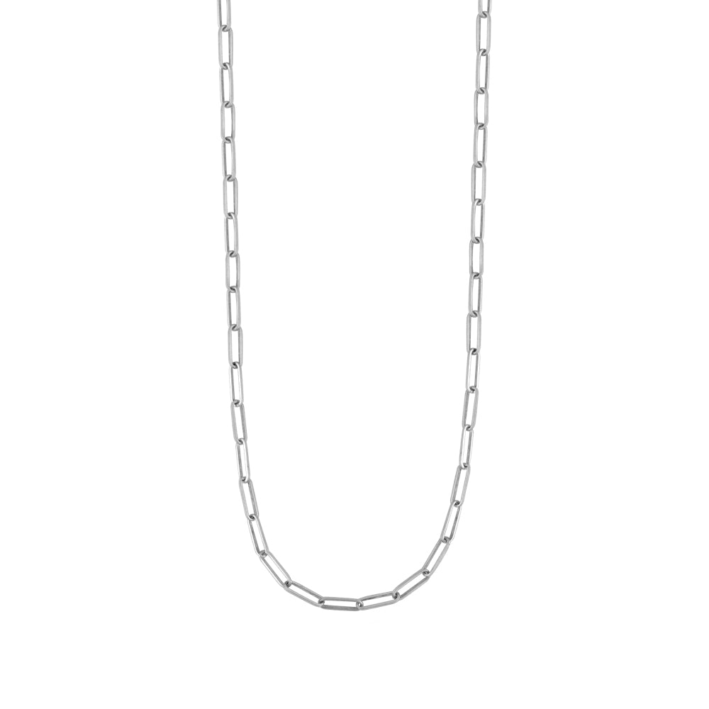 Carabiner Paperclip Chain Necklace in Silver