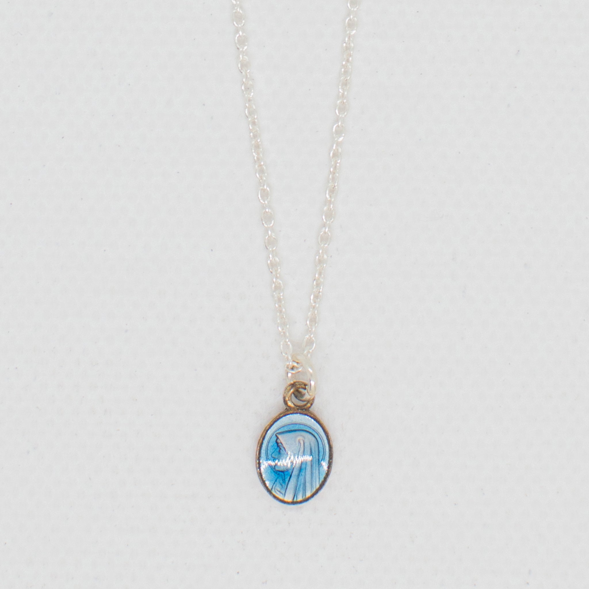 Vintage Medal Our Lady Fatima Blue Enamel v164