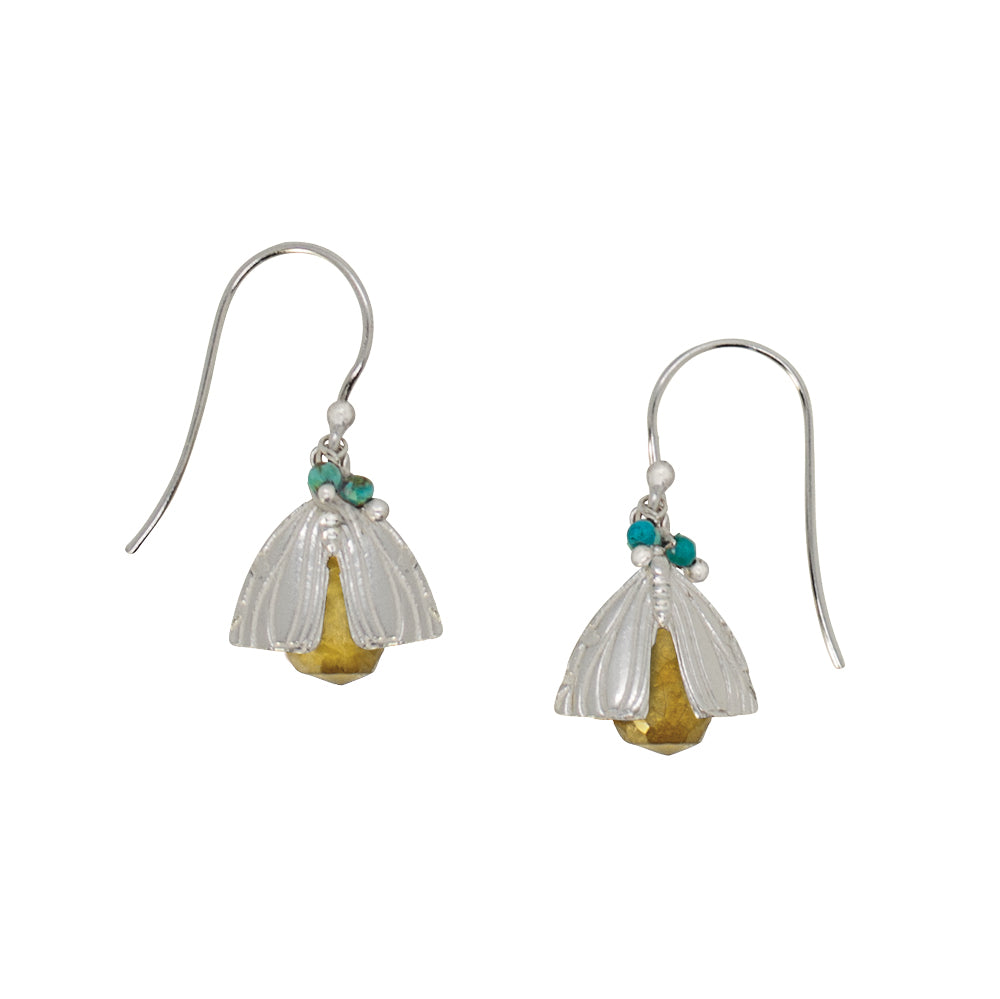 Vivvi Bug Earrings in Citrine & Turquoise