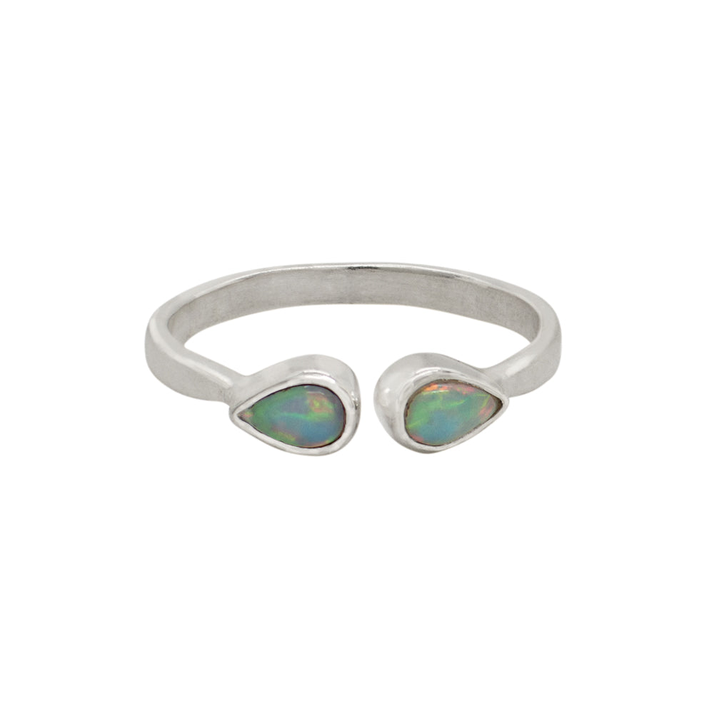 The Eyes Have It Stacker Ring in Opal & Silver