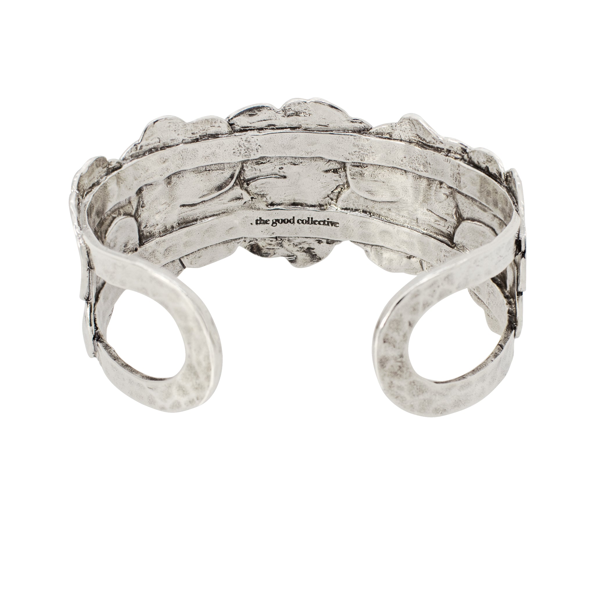Pansy Chain Cuff in Silver with Bronze Accents