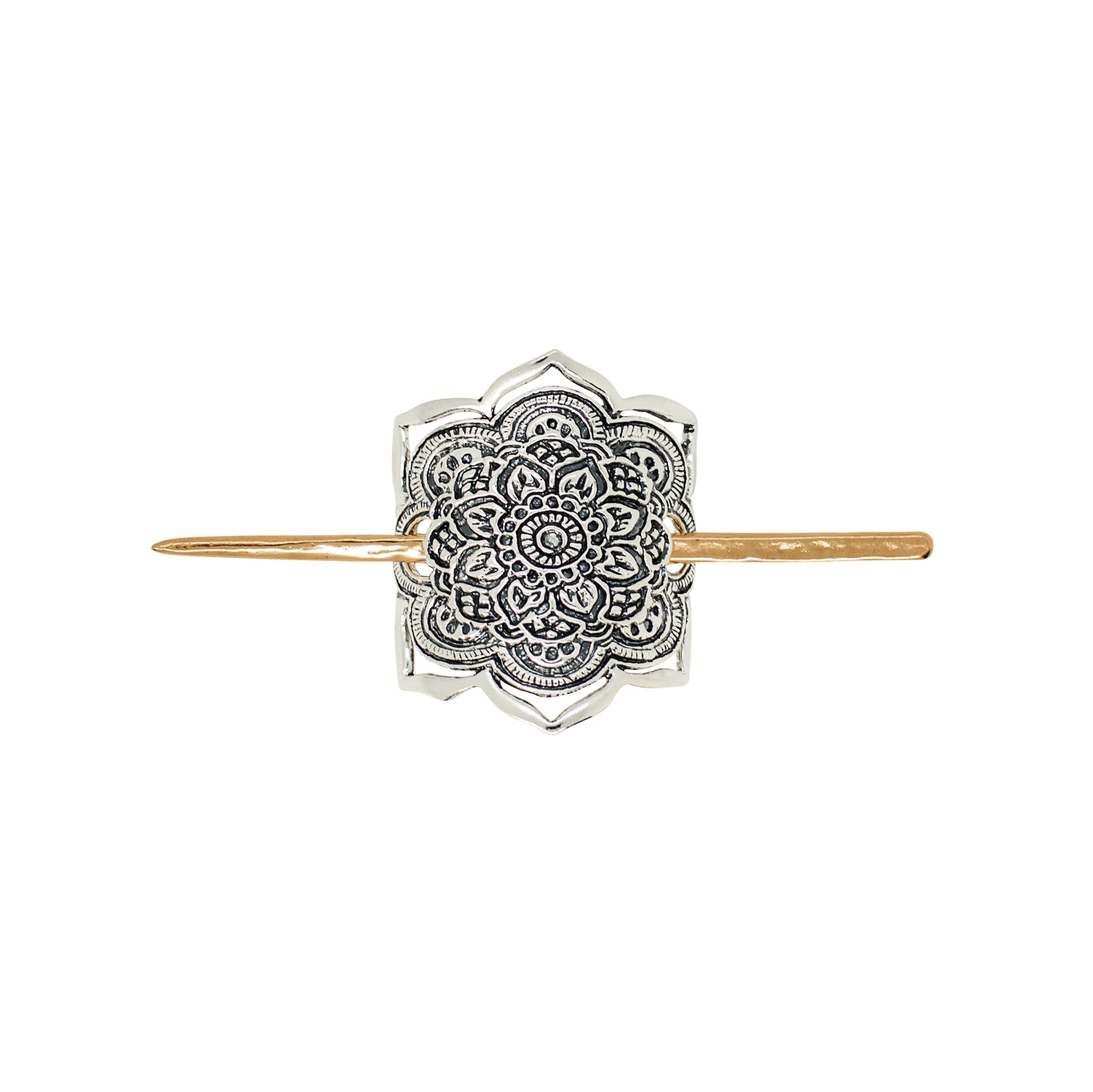 Mandala Pony Cover in Antiqued Silver & Bronze