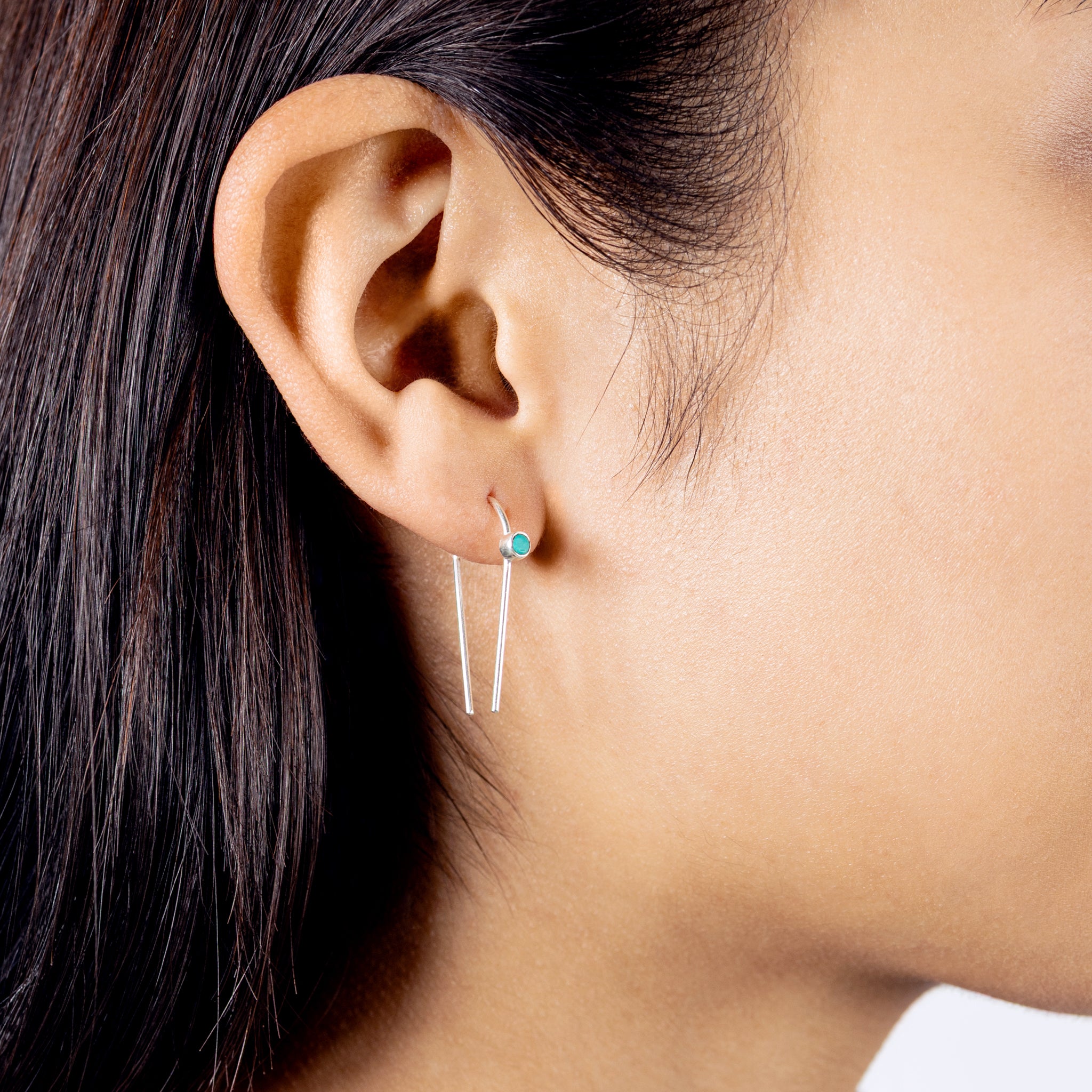 You're Hooked Earrings in Turquoise & Silver