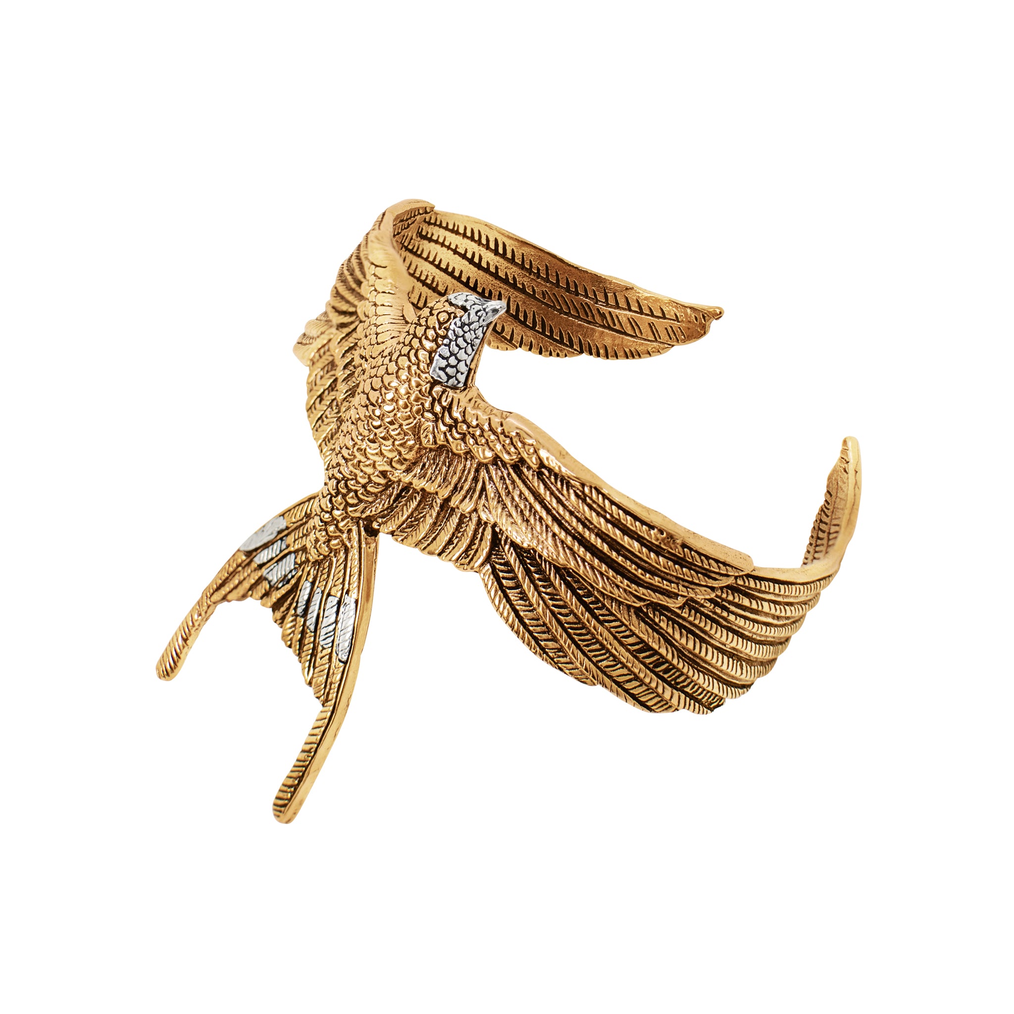 Barn Swallow Cuff in Bronze with Silver Accents