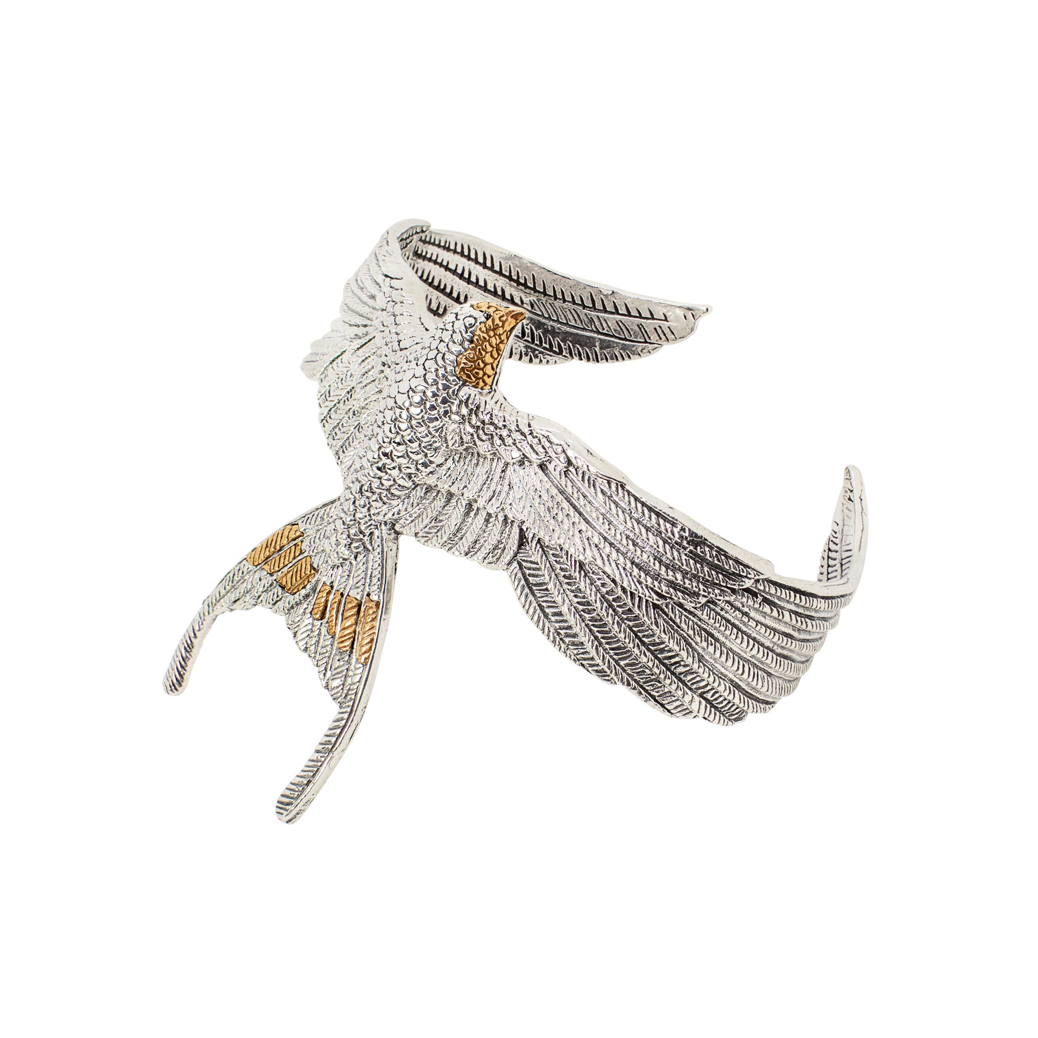 Barn Swallow Cuff in Silver with Bronze Accents