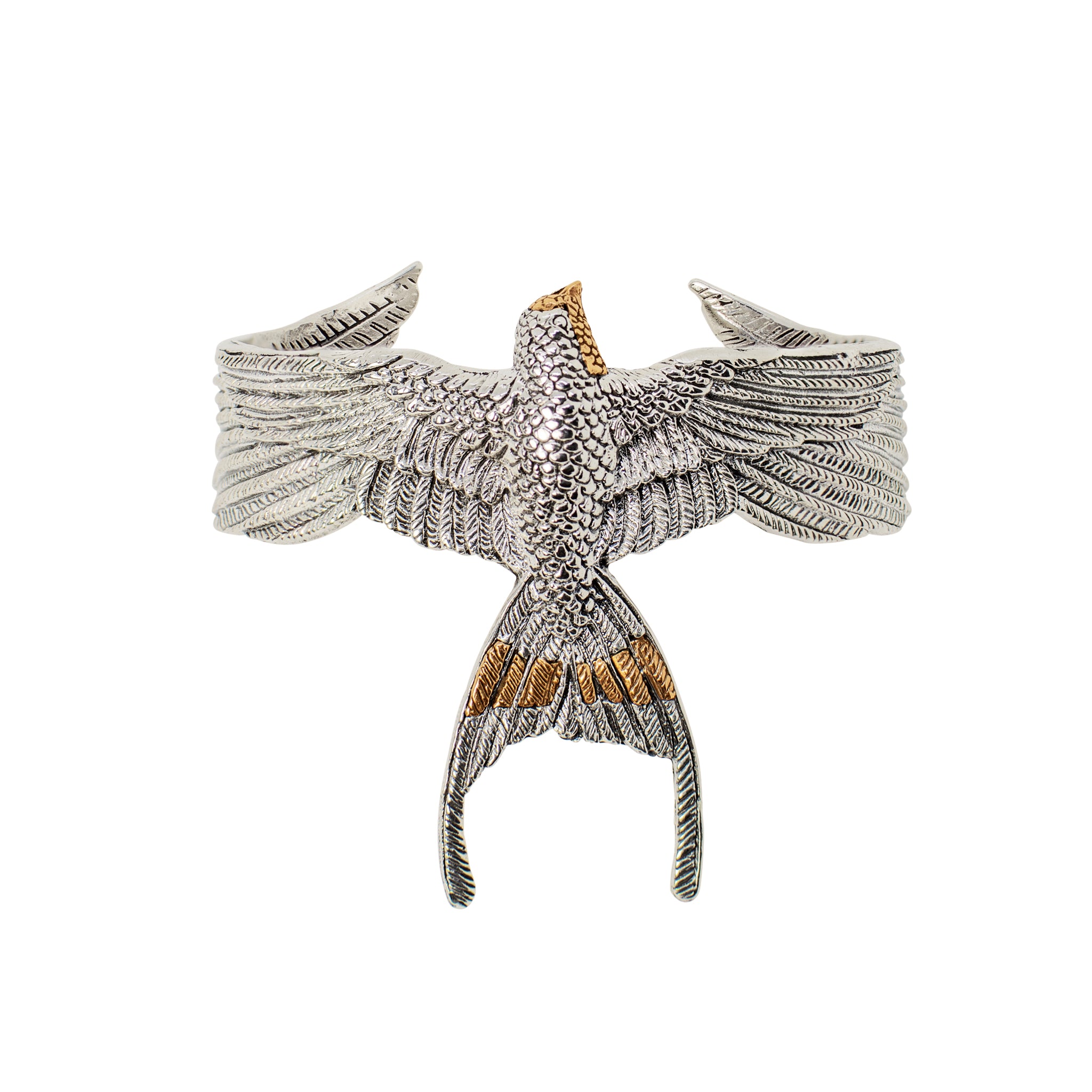 Barn Swallow Cuff in Silver with Bronze Accents