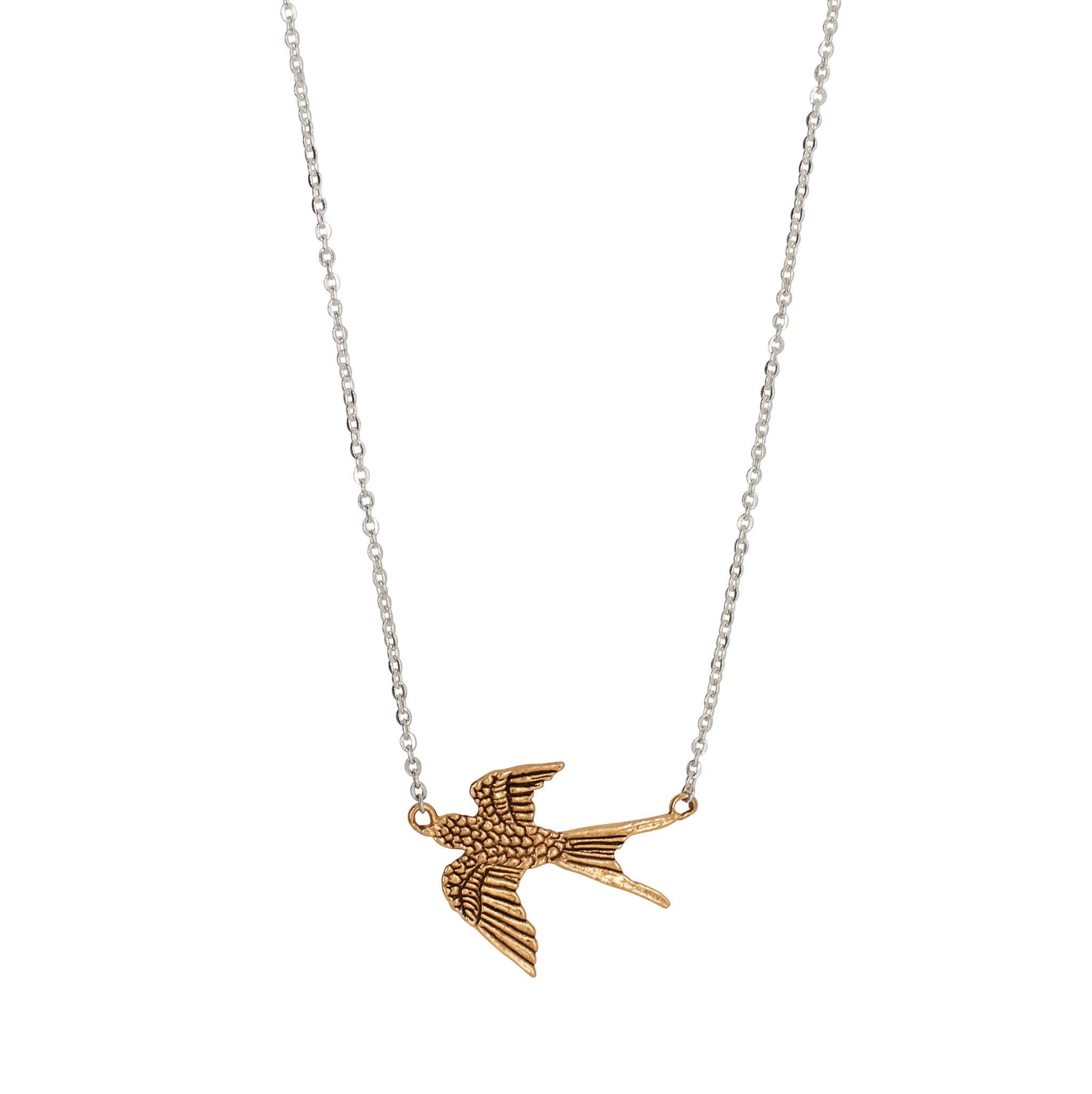 Barn Swallow Necklace in Bronze - Small