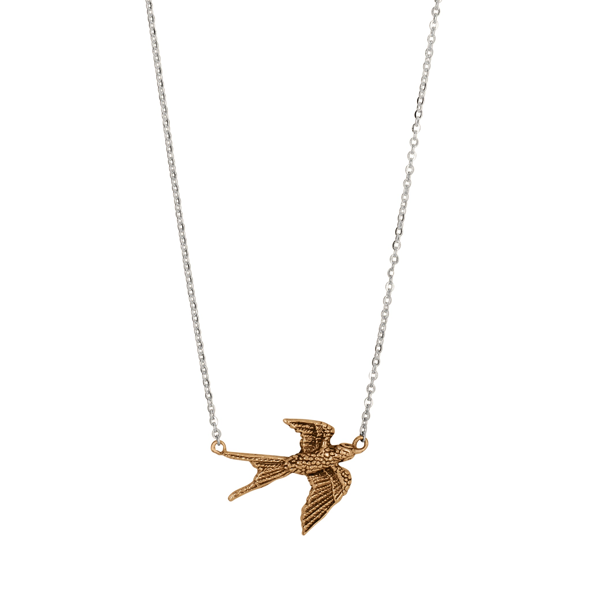 Barn Swallow Necklace in Bronze - Small