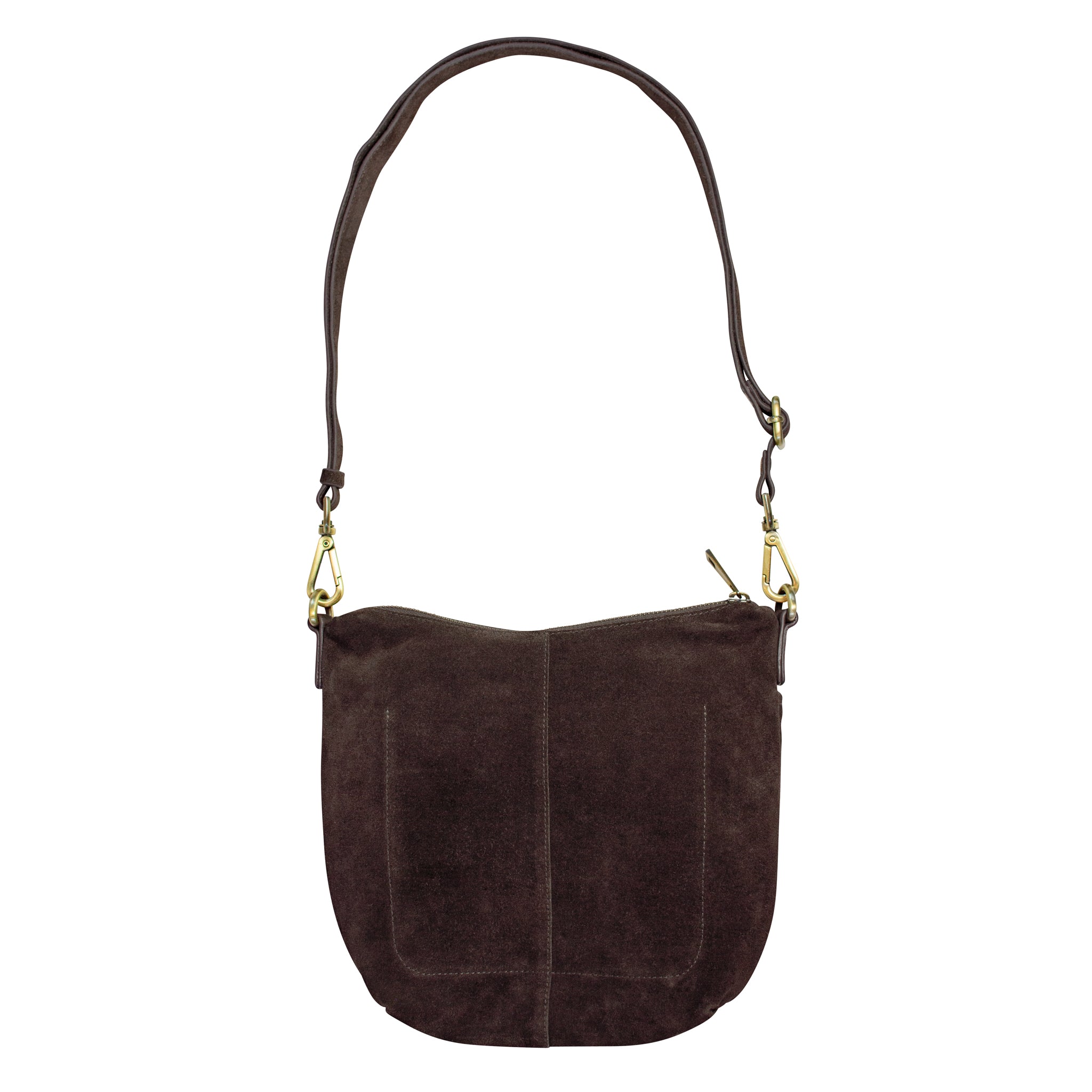 Go Anywhere Bag in Chocolate Brown Suede