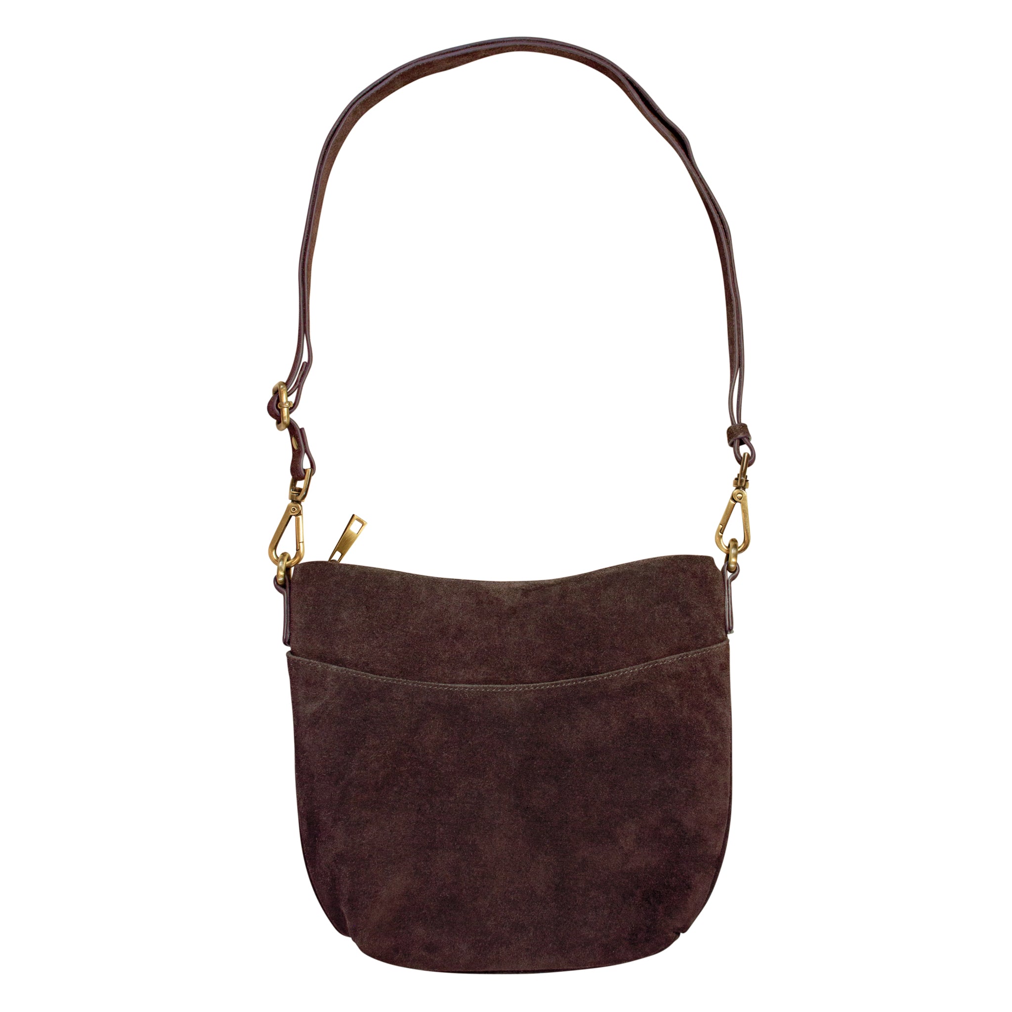 Go Anywhere Bag in Chocolate Brown Suede
