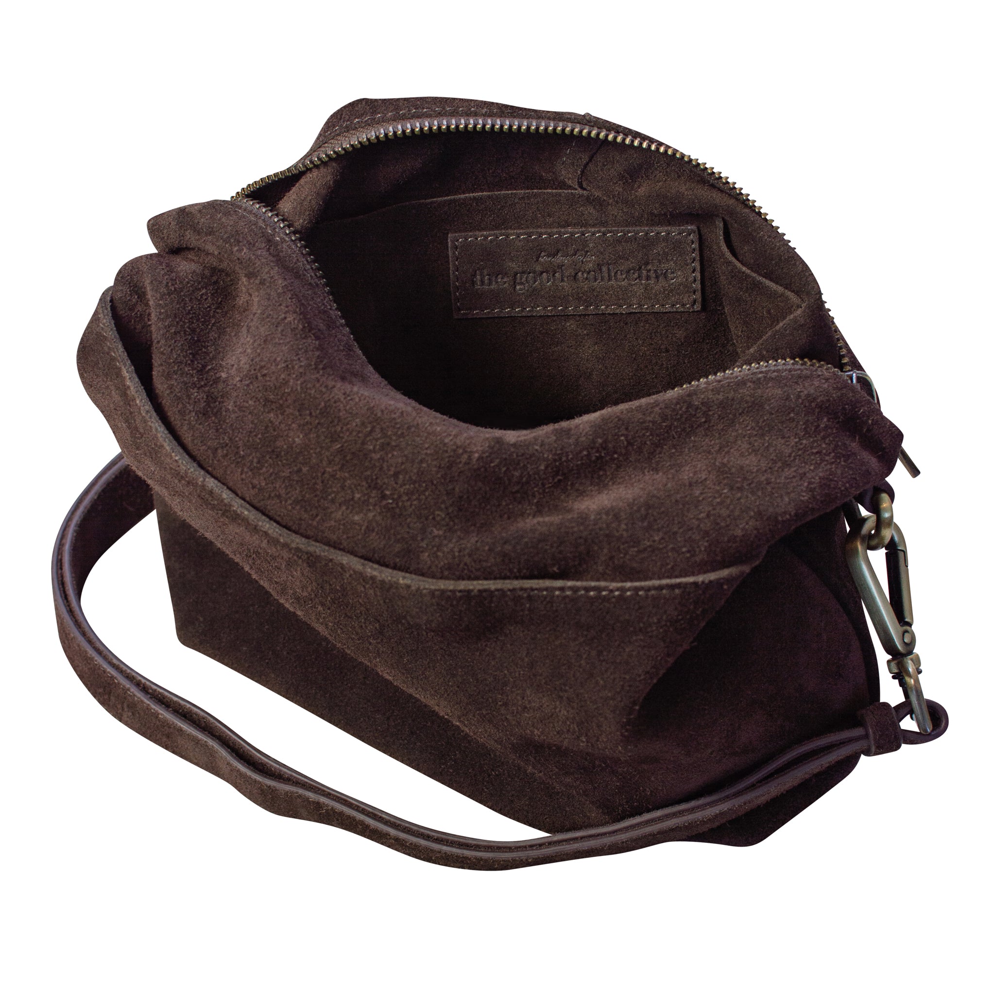 Go Anywhere Bag in Chocolate Brown Suede