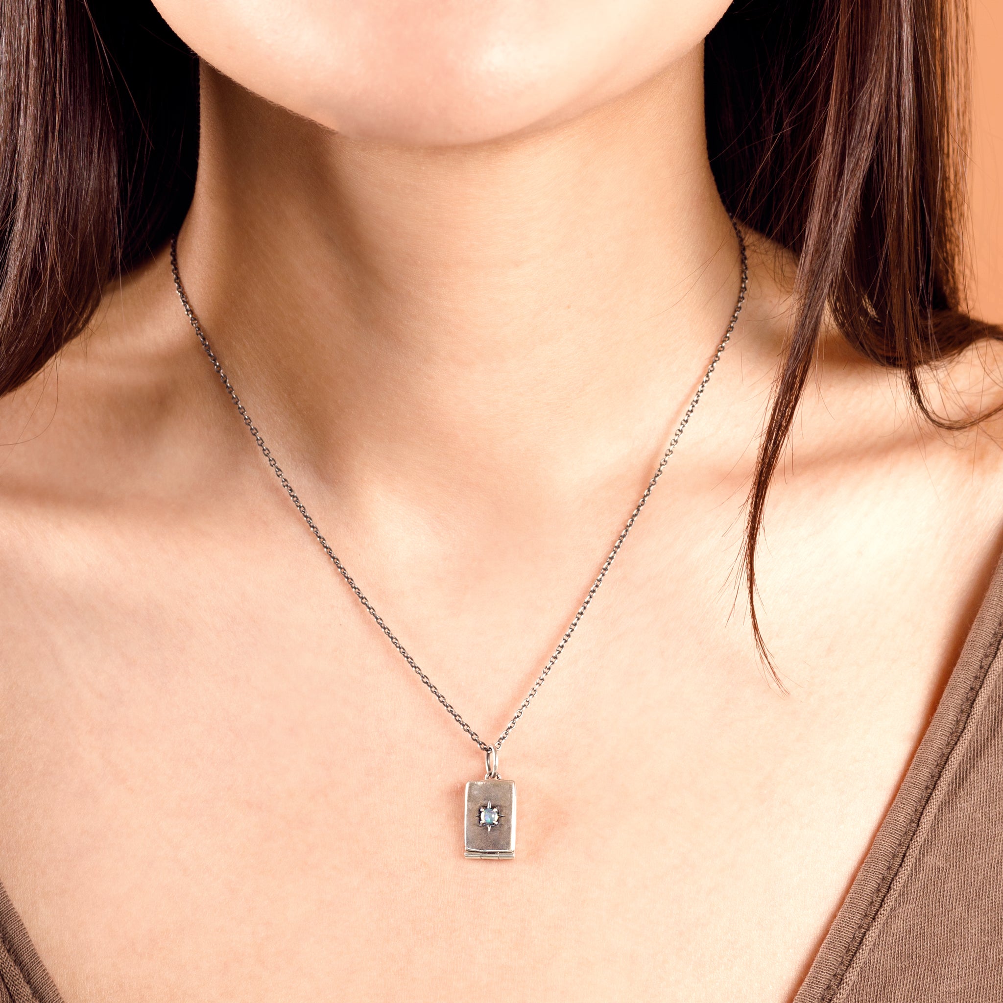 North Star Locket in Opal | Available to Ship September 16, 2025.