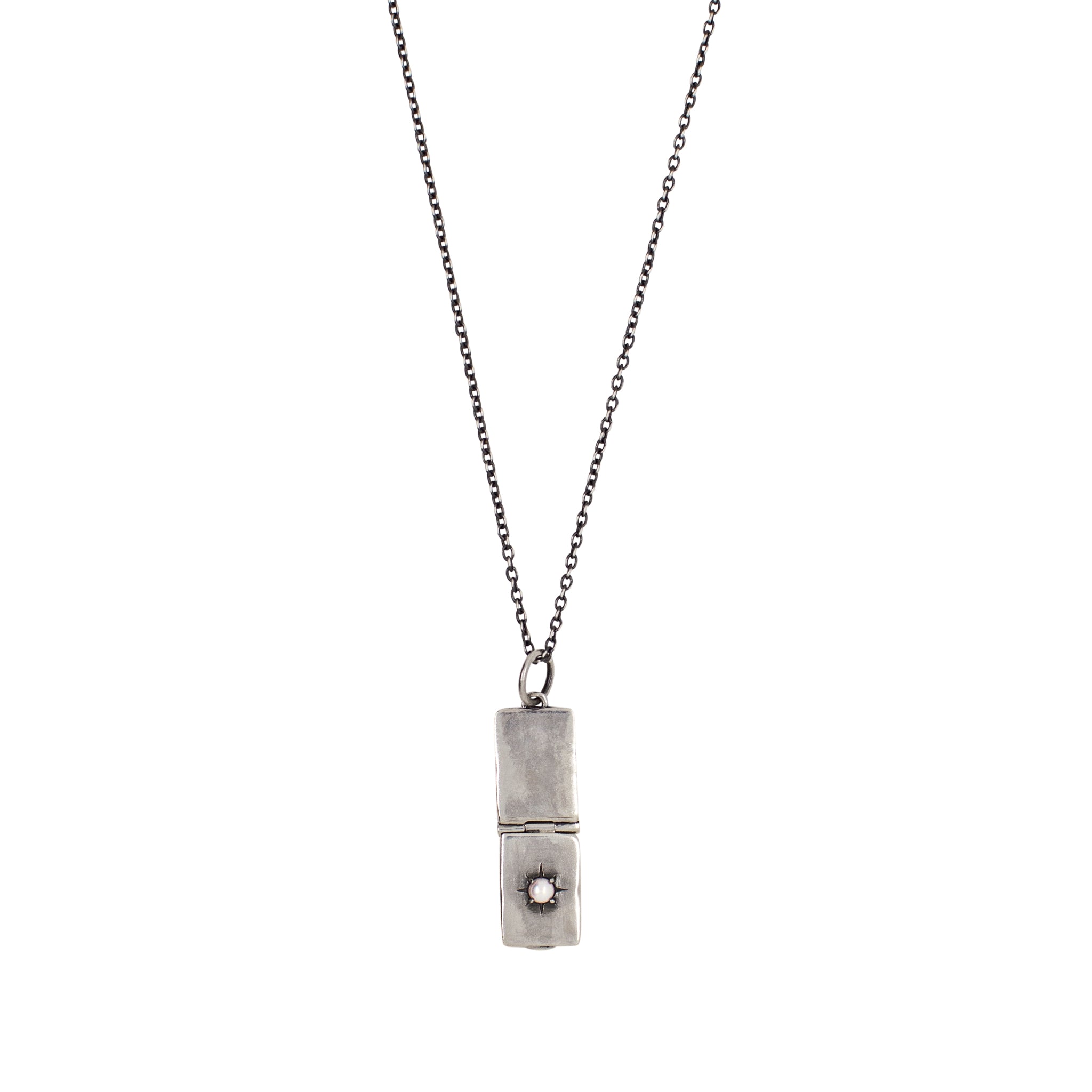 North Star Locket Necklace in Pearl