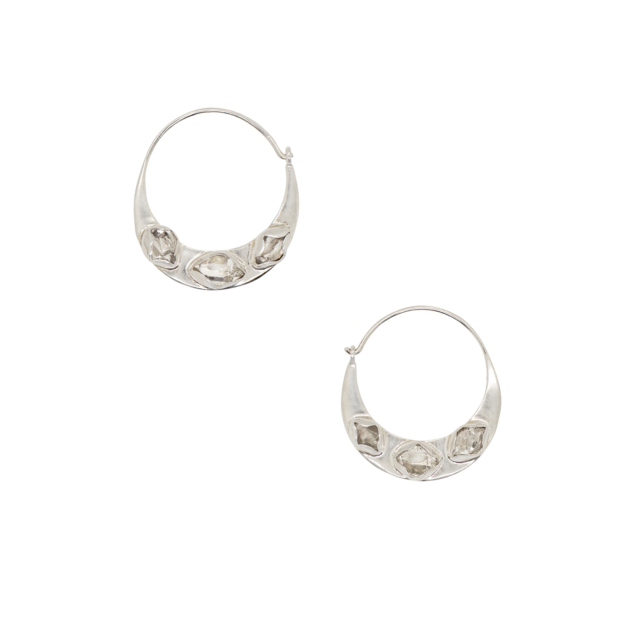 Herkimer Arc Hoops in Silver - 1" L