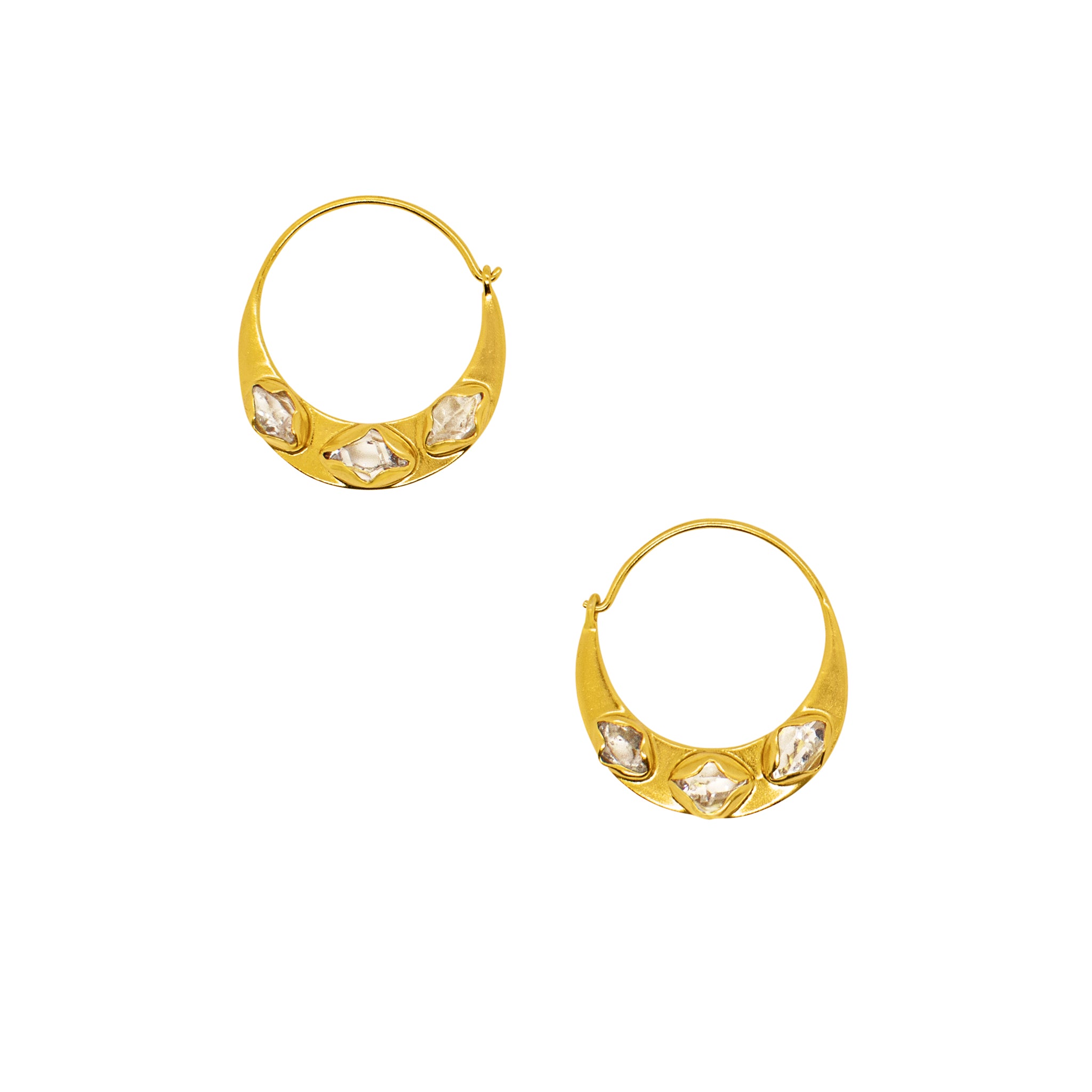 Herkimer Arc Hoops in Gold - 1" L