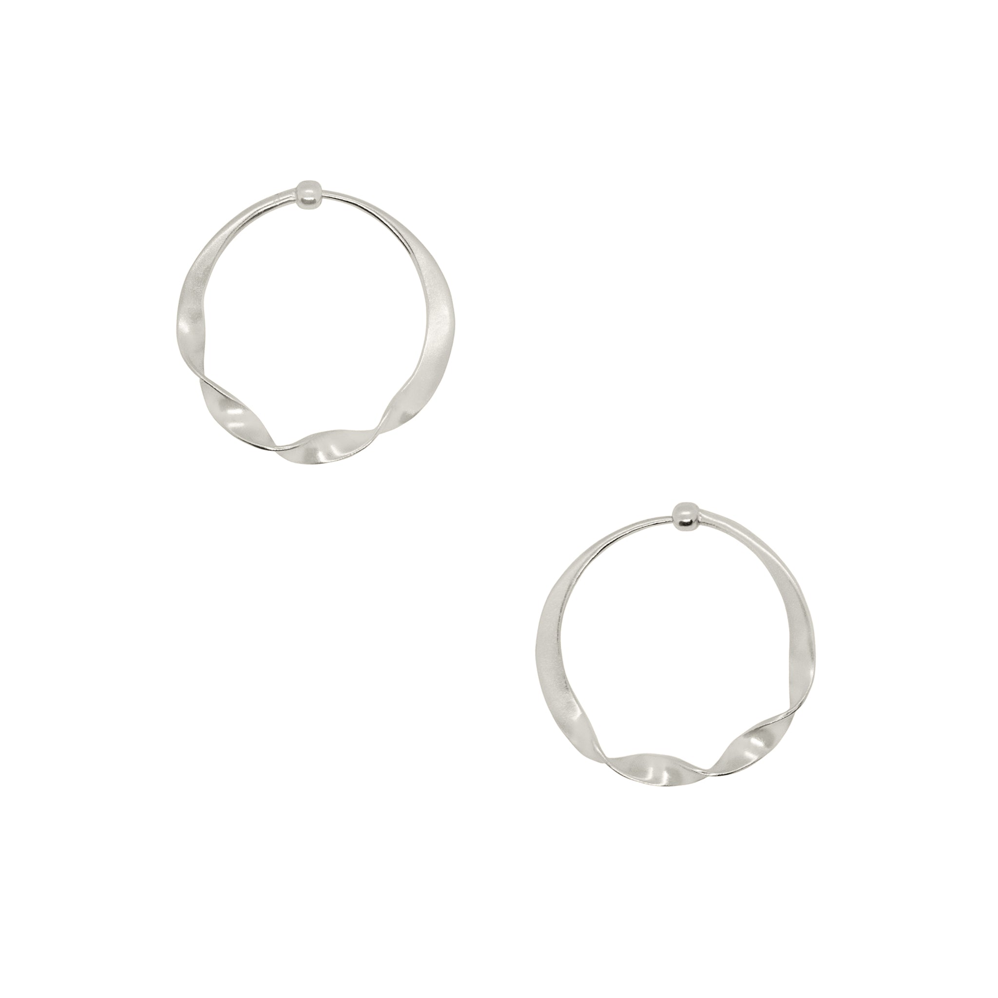 Half Twist Hoops in Silver - 1"